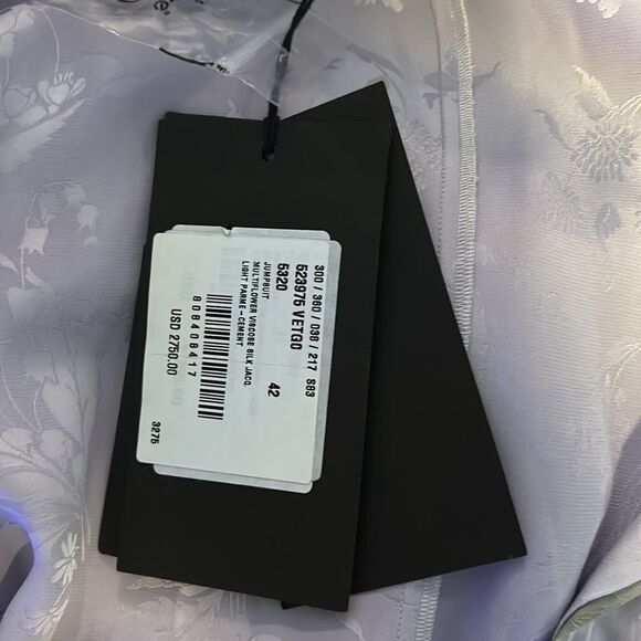 BOTTEGA VENETA lilAc viscose 2018 FLORAL JACQUARD Jumpsuit, Size 42, Large, NWT - Picture 14 of 15